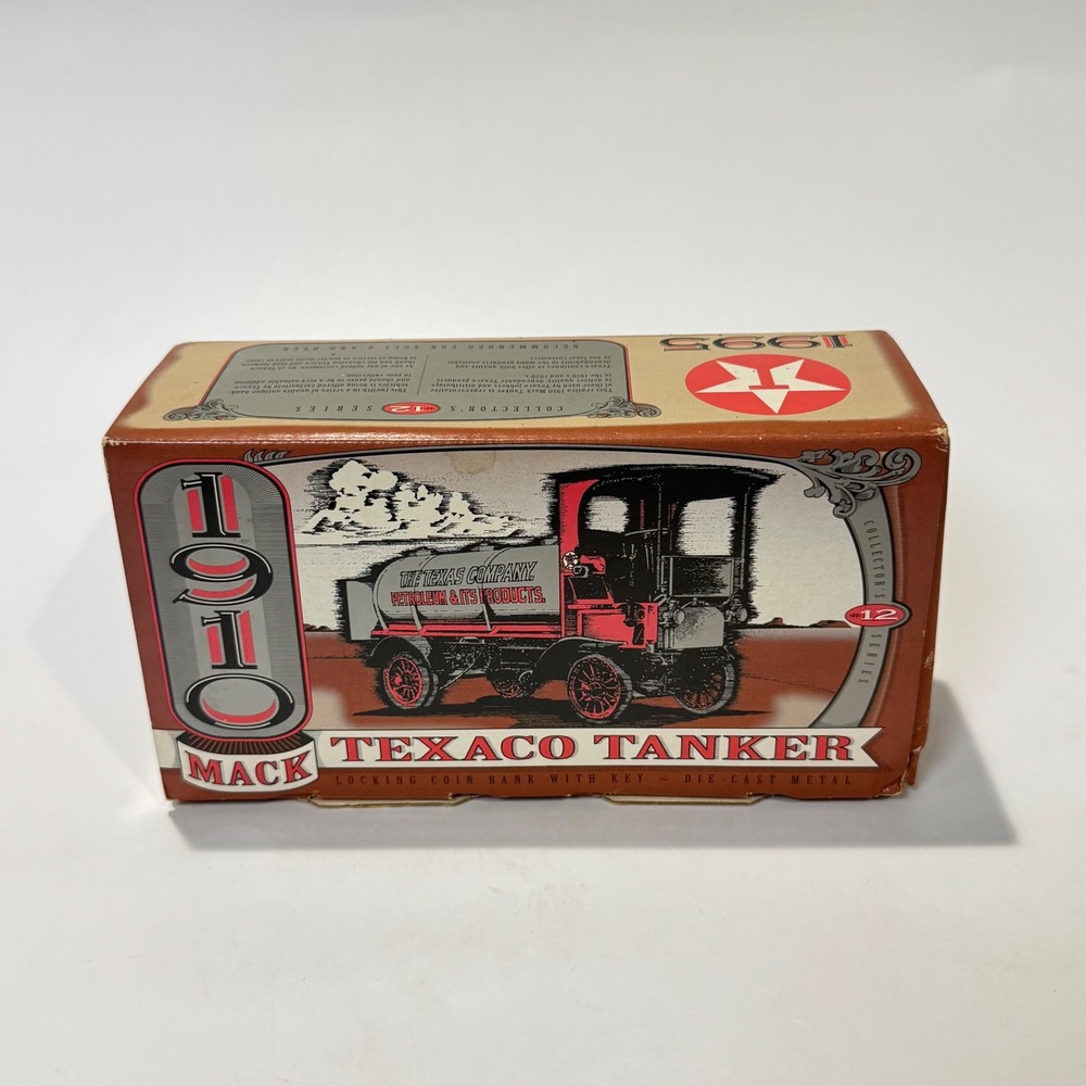 Ertl 1995 1910 Mack Texaco Tanker Die-Cast Locking Coin Bank Collector Series 12